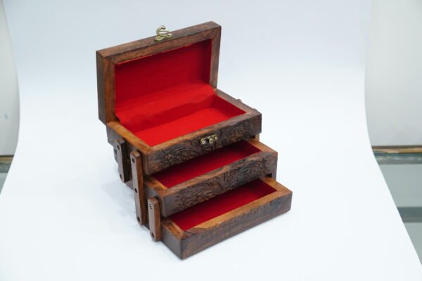 Triple Wooden Box – Stylish & Functional Storage