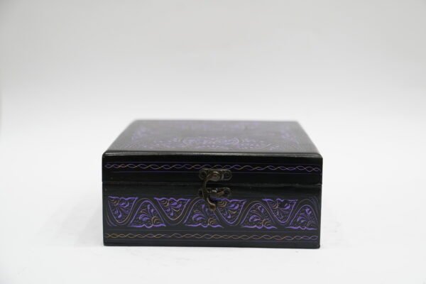 Purple Design Wooden Box – A Touch of Colorful Elegance