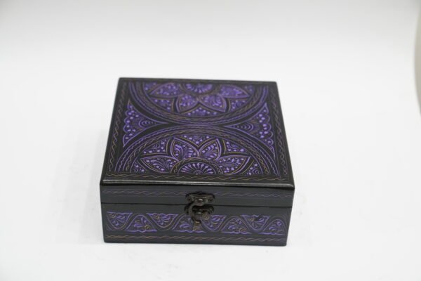 Purple Design Wooden Box – A Touch of Colorful Elegance