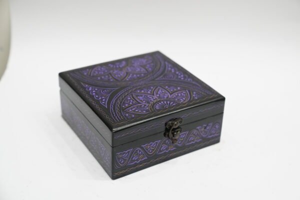 Purple Design Wooden Box – A Touch of Colorful Elegance