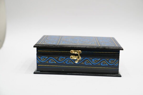 Elegant Blue Wooden Box for Storage and Display