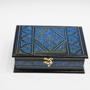 Elegant Blue Wooden Box for Storage and Display