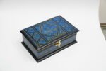 Elegant Blue Wooden Box for Storage and Display