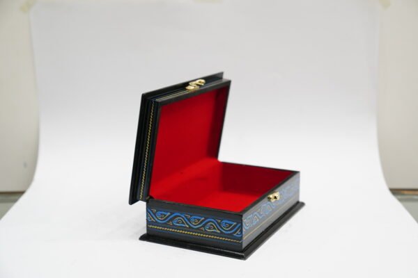 Elegant Blue Wooden Box for Storage and Display
