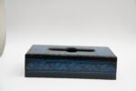 Stylish Blue Tissue Wooden Box for Elegant Storage