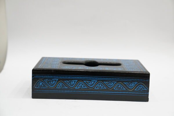 Stylish Blue Tissue Wooden Box for Elegant Storage