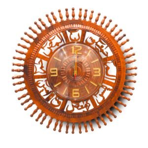 Arabic Calligraphy Wooden Wall Clock