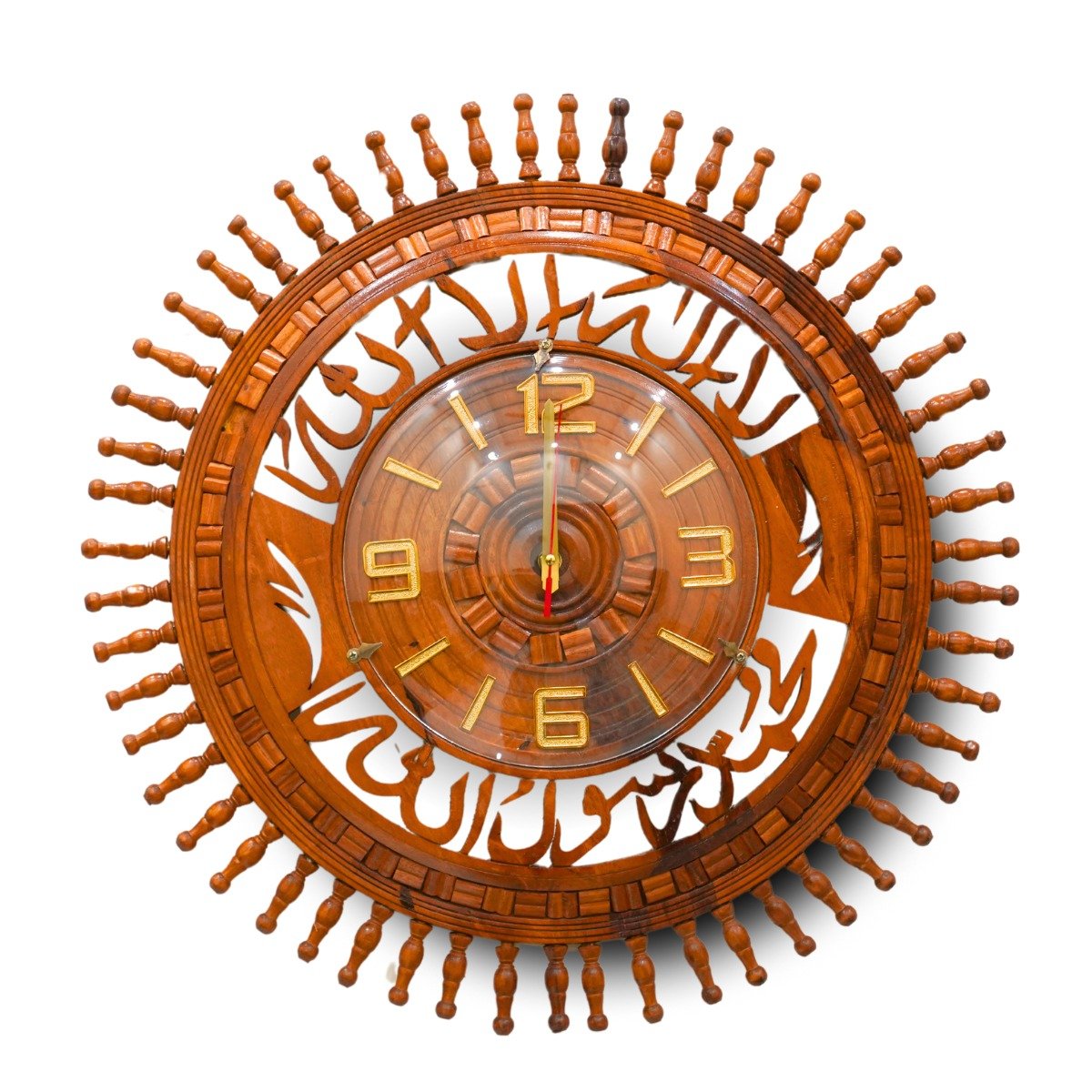 Handcrafted Wooden Wall Clock – Arabic Calligraphy